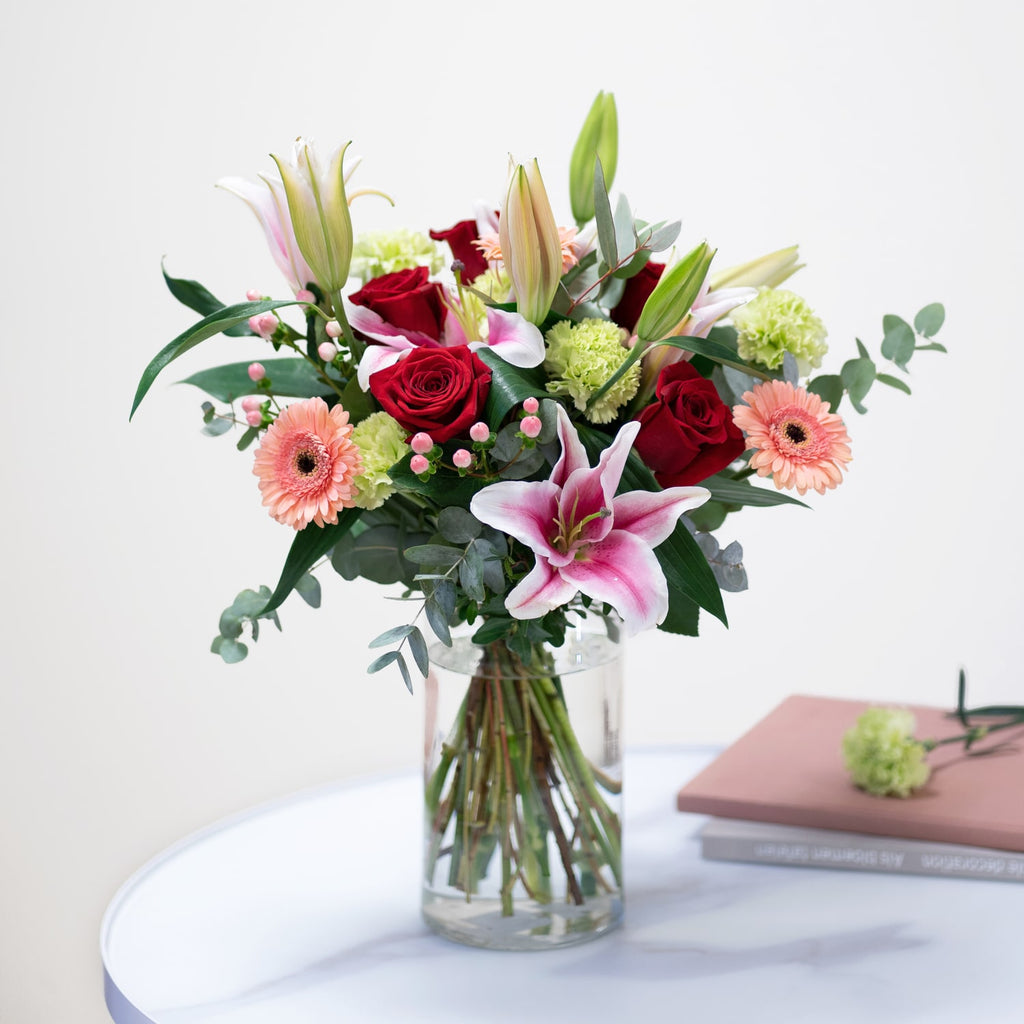 Bouquet of Roses with Lilies / F0108-S-N